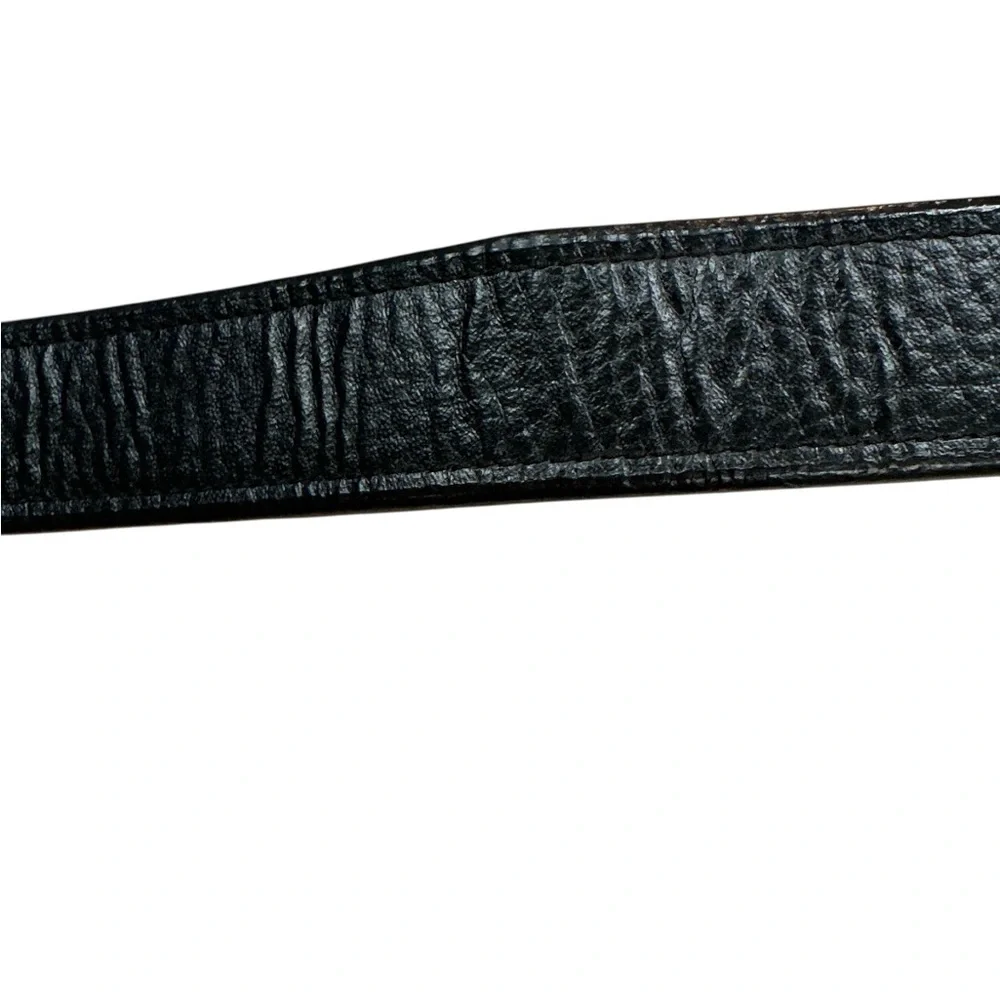 Hunt Club Textured Genuine Leather Black and One Brown Belt Size 36 Preowned